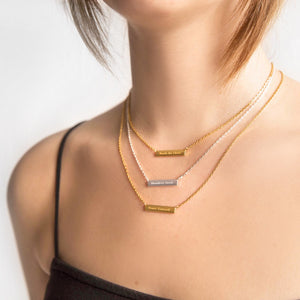 Engraved Bar Pendant: